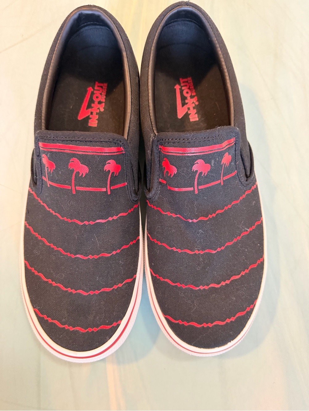 In and Out Burger - Vans Inspired Black Slip-On Sneakers - NWOT 🌴 - Picture 2 of 6